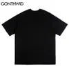 Tshirts streetwear hip hop kreativ affisch punk rock gotisk tee shirts hajuku casual lösa kort ärm bomull toppar 210602