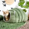 3スタイルの折りたたみ猫のベッドペット冬ぬいぐるみ猫の家のための屋内犬ケンネルのマットの小さな犬の暖かい洞窟の寝袋の製品210713