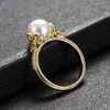 Big Imitation Pearl Ring for Women High Quality Statement Jewelry Elegant Anniversary Party Ring