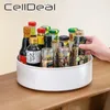 CellDeal 360 Rotatif Rond Spice Rack De Stockage Plateau Tourne-Disque Cuisine Pot Titulaire Boîte De Rangement Multifonction Conteneur Organisateur 210315