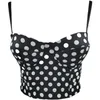 Ins dot print bomullsduk ytterslitage vår sommar camisole kvinnor mode sexig ärmlös kort bustier korsett gröda toppar r588 210527