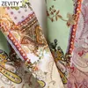 Zevity Women Vintage Paisleyトーテムプリントオープンステッチブレザーコート女性シックなビジネスカジュアルコートカーディガンスーツTops CT729 211122