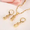 Pendientes Collar Oro Dubai India Maní Vintage Cuelga Juegos de joyas para mujeres Niñas Joyería de fiesta Accesorios nupciales Niños 8932354
