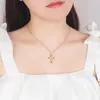 Jezus Diamond Cross -kettingen geloven gouden ketting kettingen vrouwen mode sieraden wil en zandig