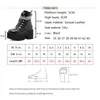 41 42 43 Lackierer Gothic Black Stiefel Frauen Heel Sexy Kette Chunky Ferse Platform Stiefel Weibliche Punk-Stil Ankle Boots Reißverschluss