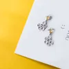 Cute Bee And Honeycomb Stud Earrings for Women Real 925 Sterling Silver Insect Zircon Jewelry Girl Bijoux 210707