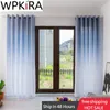 Rideau de dégradé supérieur de couleur pure fantaisie pour chambre à coucher Panneau de fenêtre gris Rideau semi-ombrage bleu dans le salon ZH408T 210913