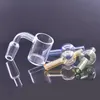 25mm quartz banger with Colored Glass Carb Cap 10mm 14mm 18mm Male Female Domeless Nail for dab rig bong