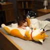 Plush Toys Animal Cat Dog Cute Creative Long Soft Office Lunch Break Nap Sleeping Pillow Cushion Stuffed Gift Doll for Kids 211203