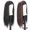 Yaki Straight Damen-Stirnband-Perücke, natürliche schwarze rote Perücke, tägliche Kunsthaar-Perücken für Frauen, weibliche lange gerade Stirnband-Perücken