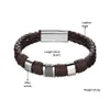 Classique en acier inoxydable tissé en cuir tressé corde emballage style spécial hommes en cuir mâle femelle bracelets bijoux cadeau Q0719