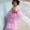 Glitz bollklänning Princess Little Girls Pageant Dresses Fuchsia Little Baby Camo Flower Girl Dresses With Beads326d