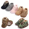 Första Walkers Baby Skor Born Girls Warm Patchwork Anti-Slip Boots Soft Sole Schoenen # 4S26