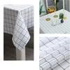 137*90cm/54*35inch Waterproof Oilproof Table Cloth Simple Plaid Checkered Pattern Wash-free Rectangular Wedding Dining Table Cover Tea Tablecloth JY0956