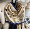 Stilista di moda Sciarpe in cashmere multicolore con stampa di lettere Sciarpe invernali double face da donna di lusso Sciarpa scialle da filatura in lana di alta qualità