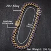 2020 Mens Diamond Iced Out Cuban Link Chain Jewelry Alloy Necklace Bracelet Silver Gold Chain Necklaces Mix color 15mm8235643