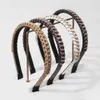 Fashion Pu Leder Braid Chain Stirnband für Frauen Bands Vintage Headwear Band Hoop Lünette Haarschmuckzubehör Accessoires