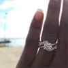 Mode vrouwen ring luxe kristal zirkoon verlovingsringen accessoires vrouwelijke bruiloft sieraden
