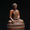 Religiöst Temple Thai Buddha Staty Trä Skulptur Kinesisk Boxwood Trä Carving Bön Tillbehör Heminredning 211105