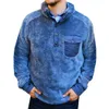 Man Sweatshirts Fleece Fur Pullover Men Long Sleeve Buttons Jumper Solid Color Winter Warm Mens Sweatshirt Y0804