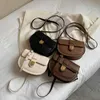 Alta qualidade bolsa de ombro cor sólida textura saddle saco feminino novo moda design clássico senhora ins crossbody all-match