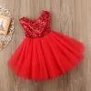 NOVITÀ Gonna per bambini Abiti da spettacolo per bambine Estate Bambini Baby Flower Girl Dress Paillettes Dress Tutu Princess Girls Clothes Little Pr