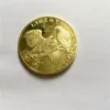 100個のPCS非磁性ブランドイーグルアメリカ動物バッジ24K本物のゴールドメッキ40 mm 1オンス収集可能家の装飾コレクションコイン