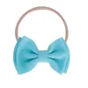 2022 Nowy Bowknot Hair Sticks Baby Girl Big Bow Pałąk Czystego Solid Color Dzieci Nylon Hairband Dzieci Urocze akcesoria