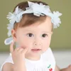 Hårtillbehör Baby Girl Headband Headwear Spädbarn Presentbarn Barnbarn Toddler Floral Born Pokagram Blomma Lace Crystal Hairband