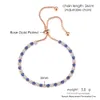 Bracelets de tennis pour femmes Simple bleu rond Zircon couleur or Rose filles Bracelet bijoux mode coréen bijoux H055