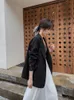 Siyah Blazer Casual Kadınlar Bahar Sonbahar Katı Renkli İngiliz Tarzı Ofis Bayan Takım Elbise Ceket 210608