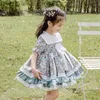 Cekcya sommar spanska blommig klänning barn Turkiet Lolita Princess bollklänning klänningar för baby Girls födelsedagsfest Vestidos 210615