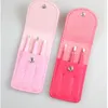 3 PCS Eyebrow Tweezers Stainless Steel Point Tip Slant Tip Flat Hair Removal Makeup Tool Kit with Bag