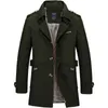 Men's Trench Coats Male Pure Color Pure Cotton Long Jackets Fashion Overcoat Men Upscale Winter Slim Fit Casual Coat