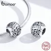 Bamoer 925 Sterling Silver Miesiąc Urodziny Kamień Okrągłe Koraliki Fit Kobiety Charm Bransoletka Bransoletka DIY Jewlry Dokonywanie SCC1385 q0531