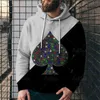 Mode Casual Speelkaart Patroon 3D Printing Heren / Dames Universele Hoodie 2021 Nieuwe Lente en Herfst Oversized Hoodies 4XL