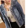 Arrival Autumn Denim Jackets Vintage Diamonds Casual Coat Women's For Outerwear Jean Ropa 210922