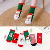 Enfants Noël Chaussettes Père Noël Flocon De Neige Elk Dessin Animé Bas Hiver Serviette Chaude Terry Mi Niveau Chaussette pour Enfants Tout-Petits Bébé