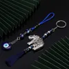 Lucky Eye Glass Blue Turkse boze oog kralen hanger muur opknoping decor touw ketting decoraties voor thuis woonkamer auto be161 G1019