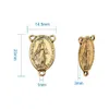 100PCS Alloy Virgin Mary Medal Ovala 3-hålsanslutning för smycken som gör örhängen Halsband DIY Tillbehör