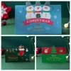 메리 크리스마스 인사말 종이 카드 S 크리스마스 선물 필기 축복 엽서 팬타 클로스 눈사람 곰 만화 패턴 카드 BH4878 Tyj