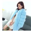 여성 가짜 모피 코트 긴 소매 모방 머리 가짜 패션 겨울 자켓 블랙 오버코트 4XL 210524