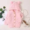 Printemps automne nouveau-né bébé fille garçon garçon cardigan vêtements veste hiver manteau chaude pull tricoté bouton à capuche d'itwear 210312