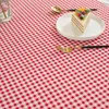 コットンリネンタッセルテーブルクロスチェックラウンド赤縞模様のラティステーブルマップの結婚式S 211103