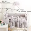 Lençol de cama para berço de bebê meninas, algodão, renda, estilo princesa, algodão liso, com babados, conjunto de cama para berço, decoração de quarto infantil