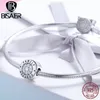 BISAER 925 Sterling Silver Charm Forever Family Forever Charm CZ Beads fit Bracelets Silver 925 DIY Jewelry Making Gift ECC814 Q0531