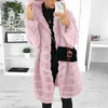 Outwear Imitation Mink Fleece Jacket Coat Faux päls Vinter varm fahion huva tjockare fahion kläder kvinnor vinterkläder