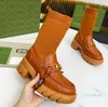 2021 고품질 양말 신발 부츠 봄과 가을 새로운 탄력있는 상단 여자 서양식 영국 바람 슬리브 짧은 부츠 양말 마틴 기사
