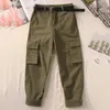 Pantaloni cargo a vita alta da donna larghi bei streetwear BF pantaloni estivi europei Harajuku 210531