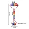 Rullo per il viso, Rulli per la bellezza del viso Strumenti per la cura della pelle Regali, Massaggiatore per pietre di cristallo di quarzo a 7 chakra per occhi, collo, muscoli del corpo rilassanti e alleviare le rughe sottili